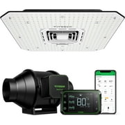 VIVOSUN Smart Grow System with AeroLight A100SE 100W LED Grow Light with Circulation Fan, AeroZesh S4 4-inch 208 CFM Inline Duct Fan, and GrowHub E42A Temperature \u0026 Humidity WiFi-Controller
